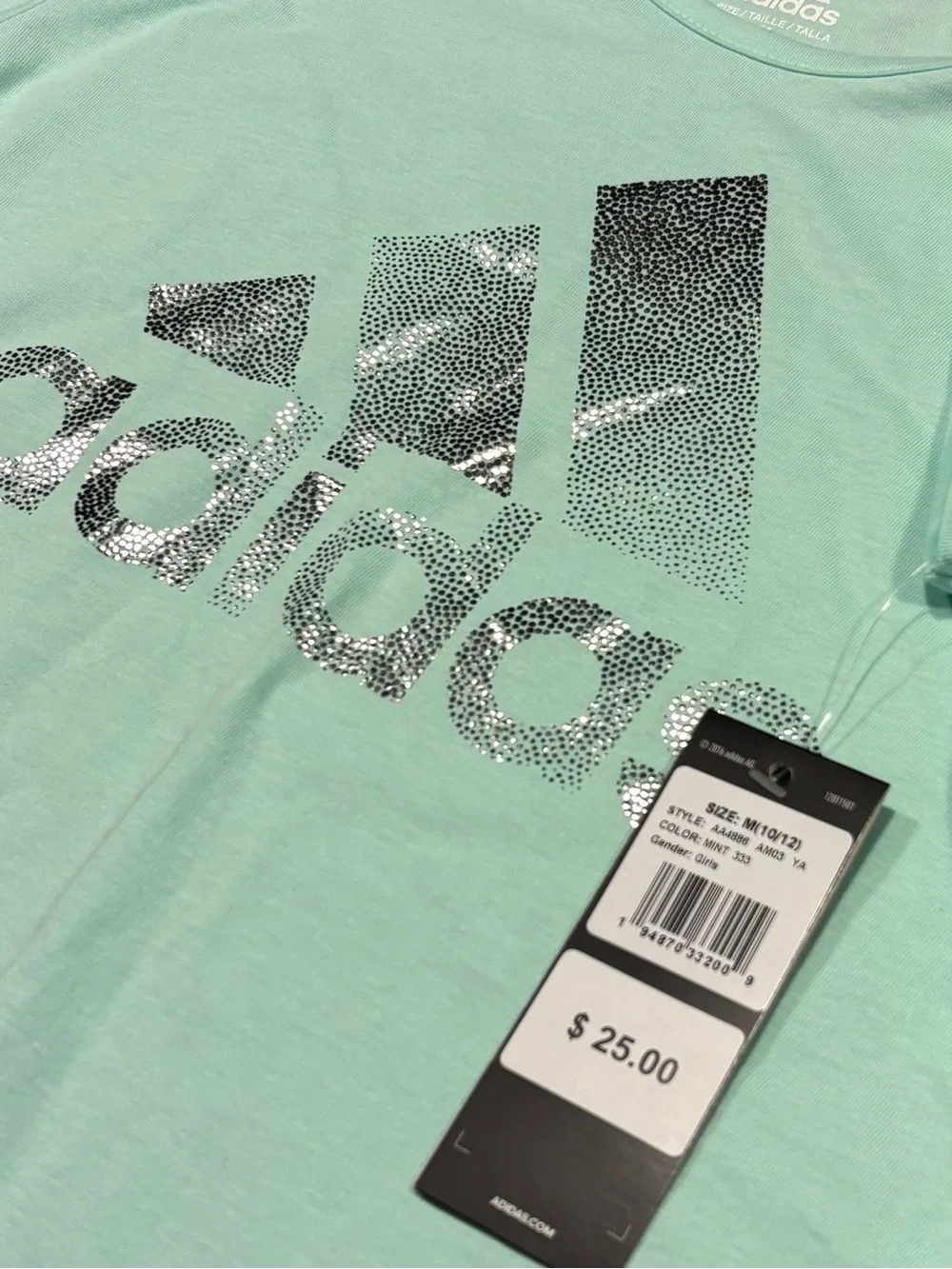 Adidas Girls Logo T-Shirt - Size M (10/12) NWT